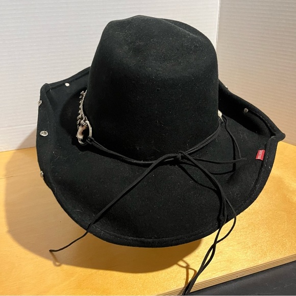 Bullhide Rodeo Cowgirl Hat Large Black Cheetah Animal Print Band Rhinestones - Picture 8 of 14